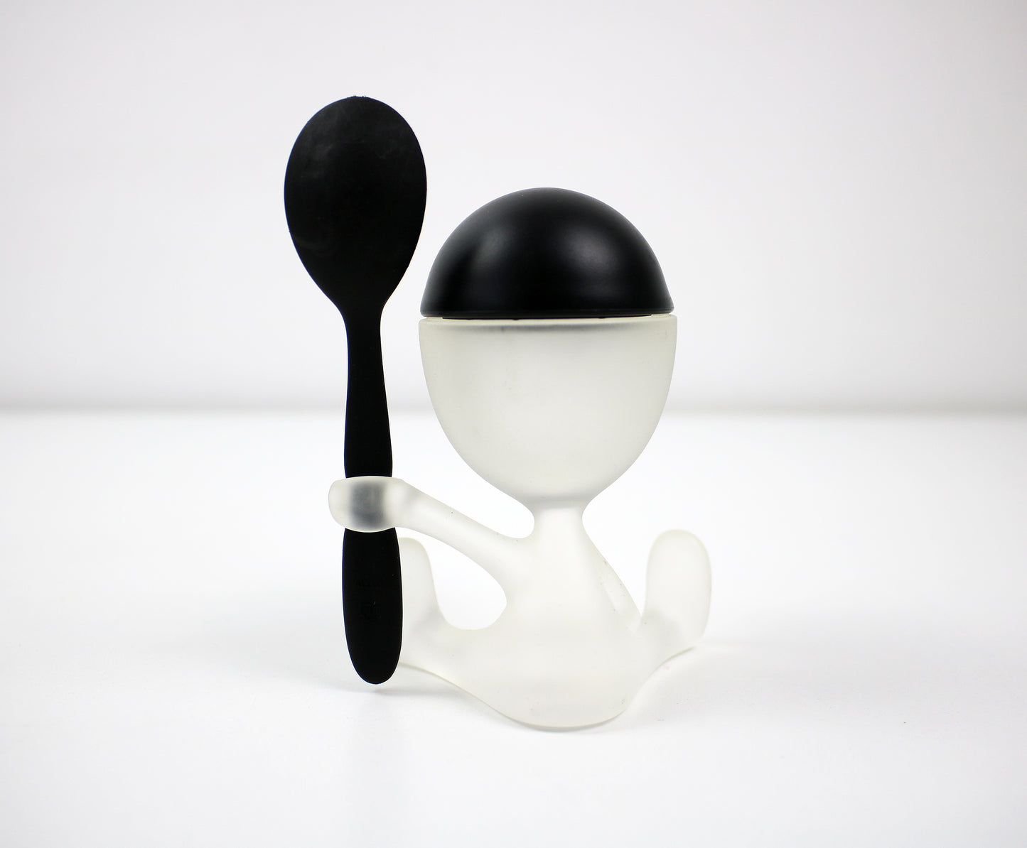Preloved Cico egg cup pair by Stefano Giovannoni for Alessi - with spoons