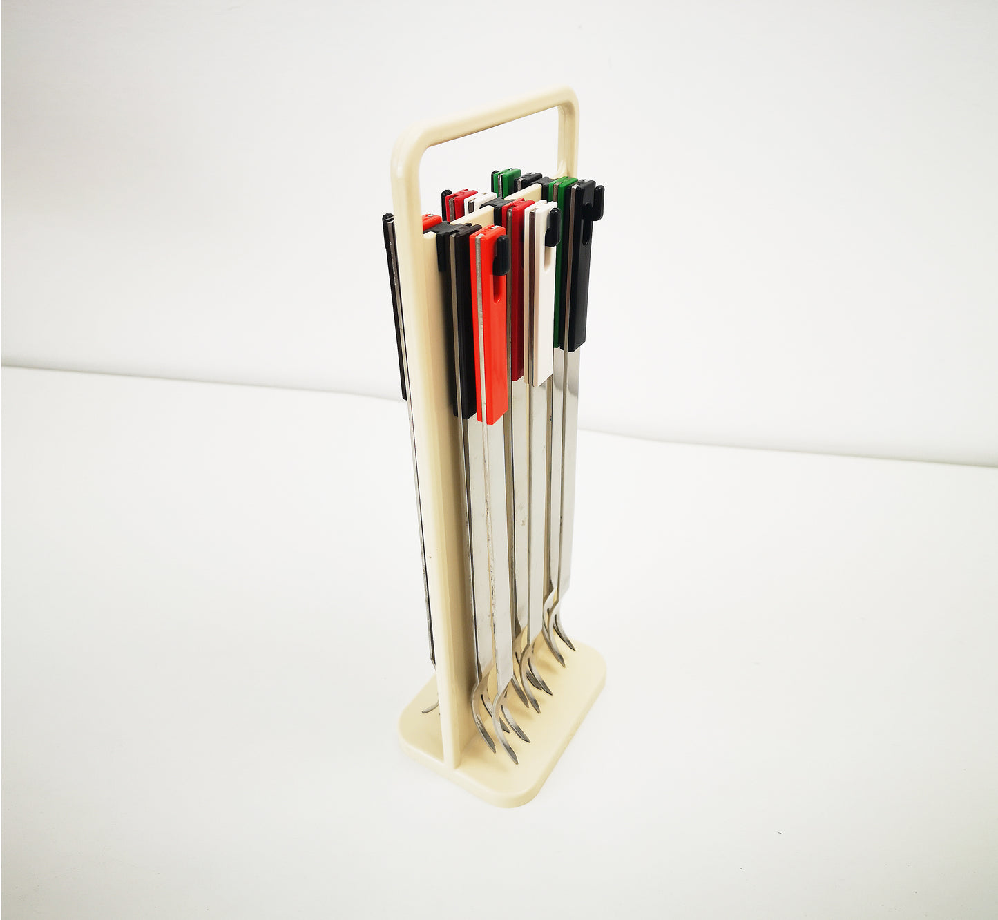 Modernist fondue fork set by Abert Italy 1973