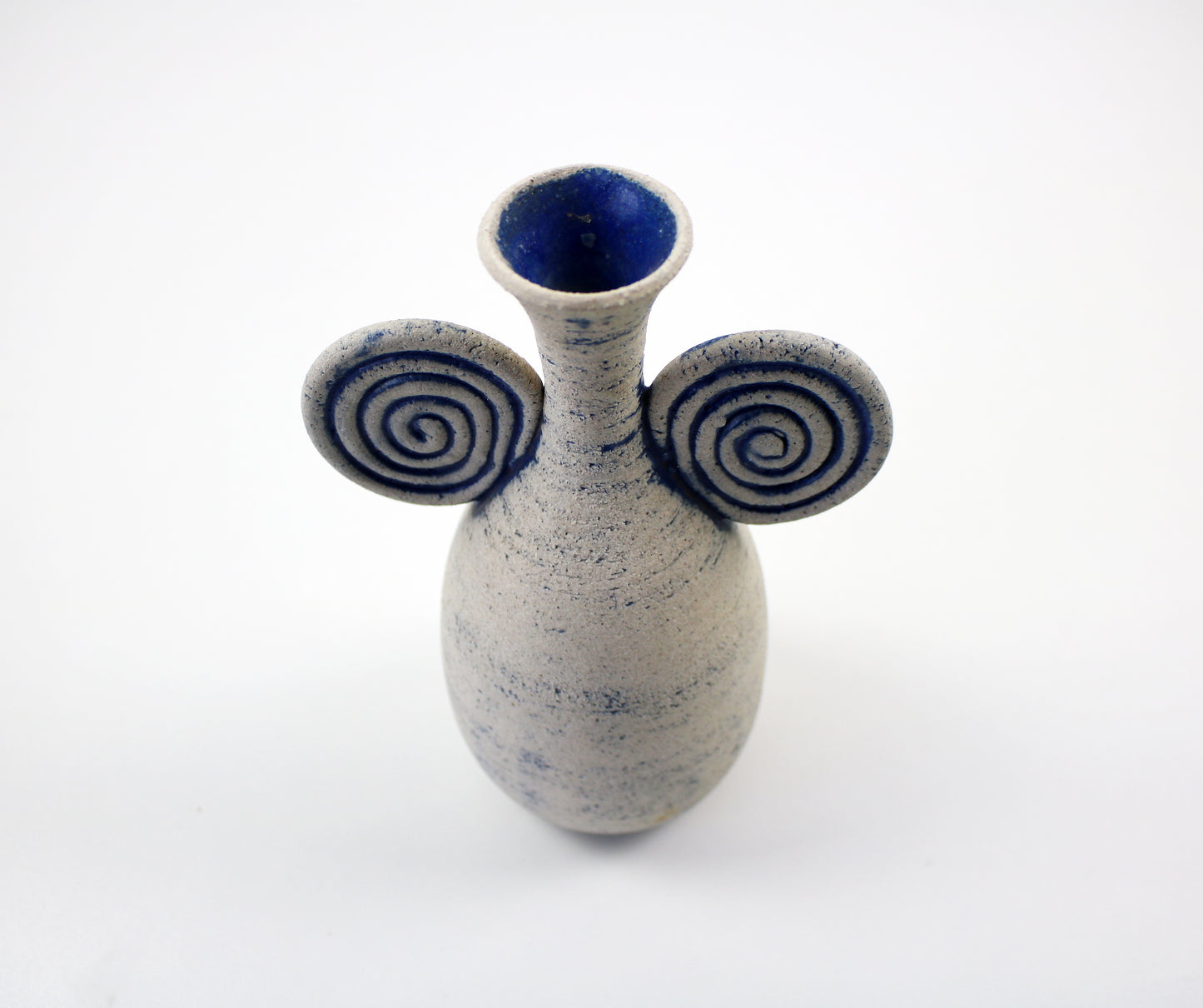Hand thrown studio pottery stoneware bud vase - signed