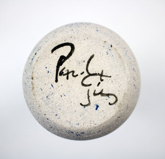 Hand thrown studio pottery stoneware bud vase - signed