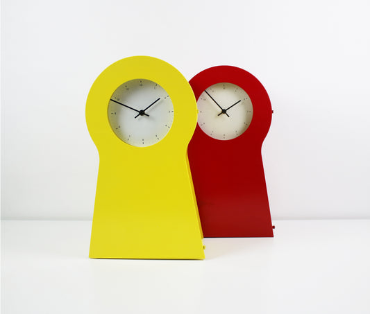 1990s PS metal keyhole cabinet and clock by IKEA