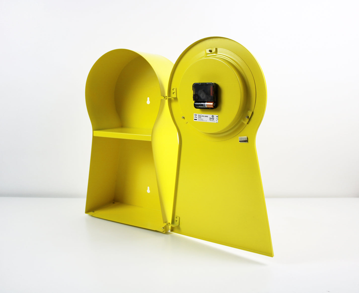 1990s PS metal keyhole cabinet and clock by IKEA