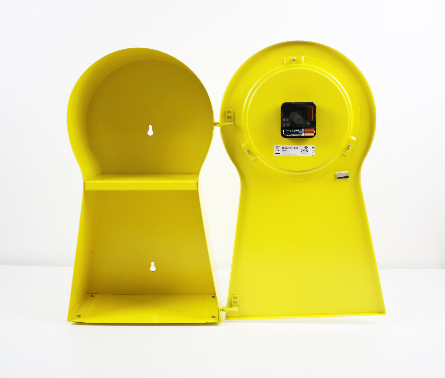 1990s PS metal keyhole cabinet and clock by IKEA