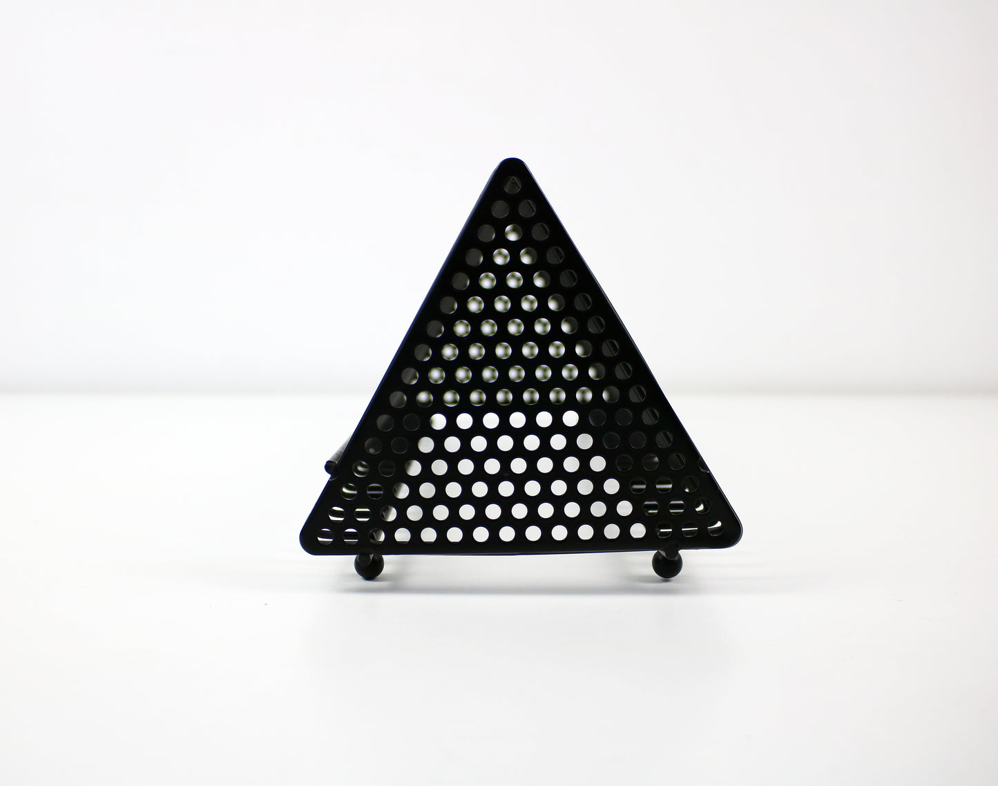 Hi-tek CD storage rack in black metal with perforation - 1990s
