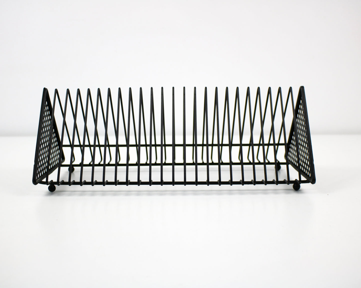 Hi-tek CD storage rack in black metal with perforation - 1990s