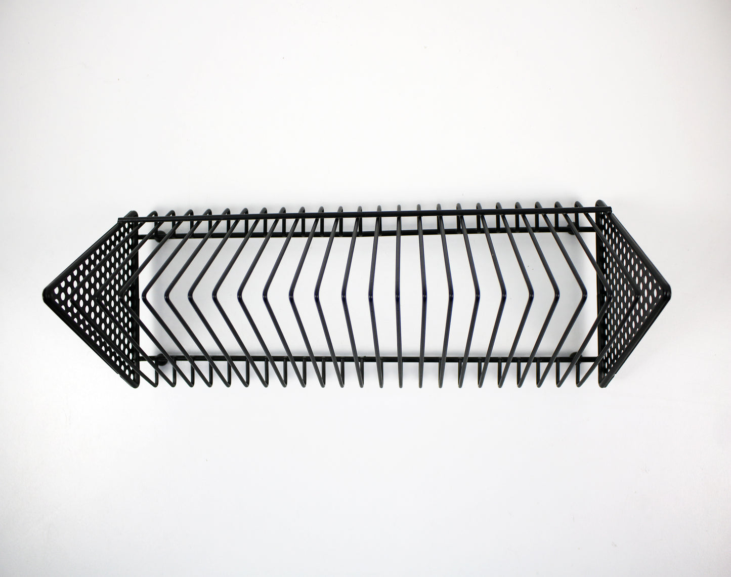 Hi-tek CD storage rack in black metal with perforation - 1990s