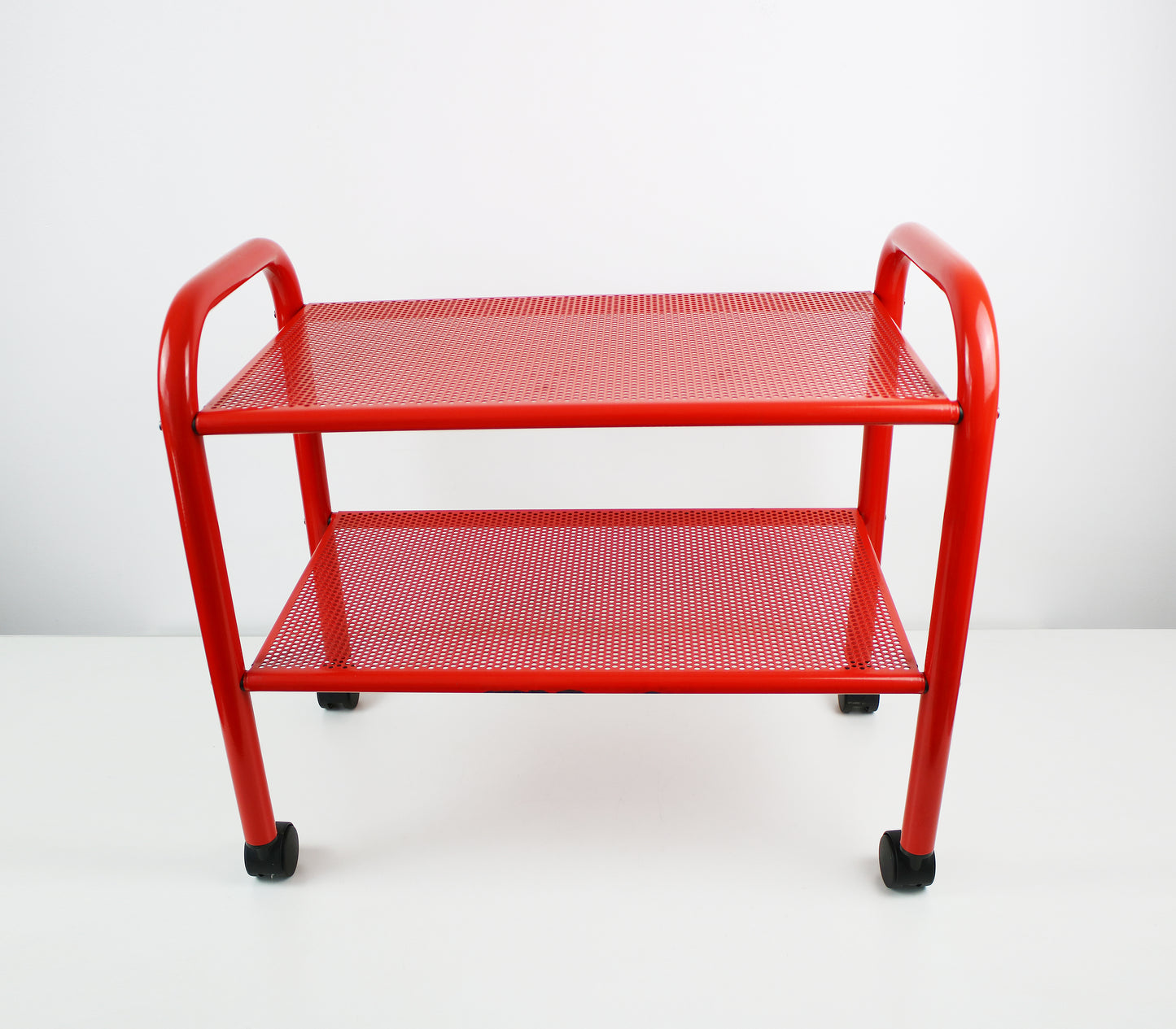 Conran for Habitat 1980s trolley in red perforated metal