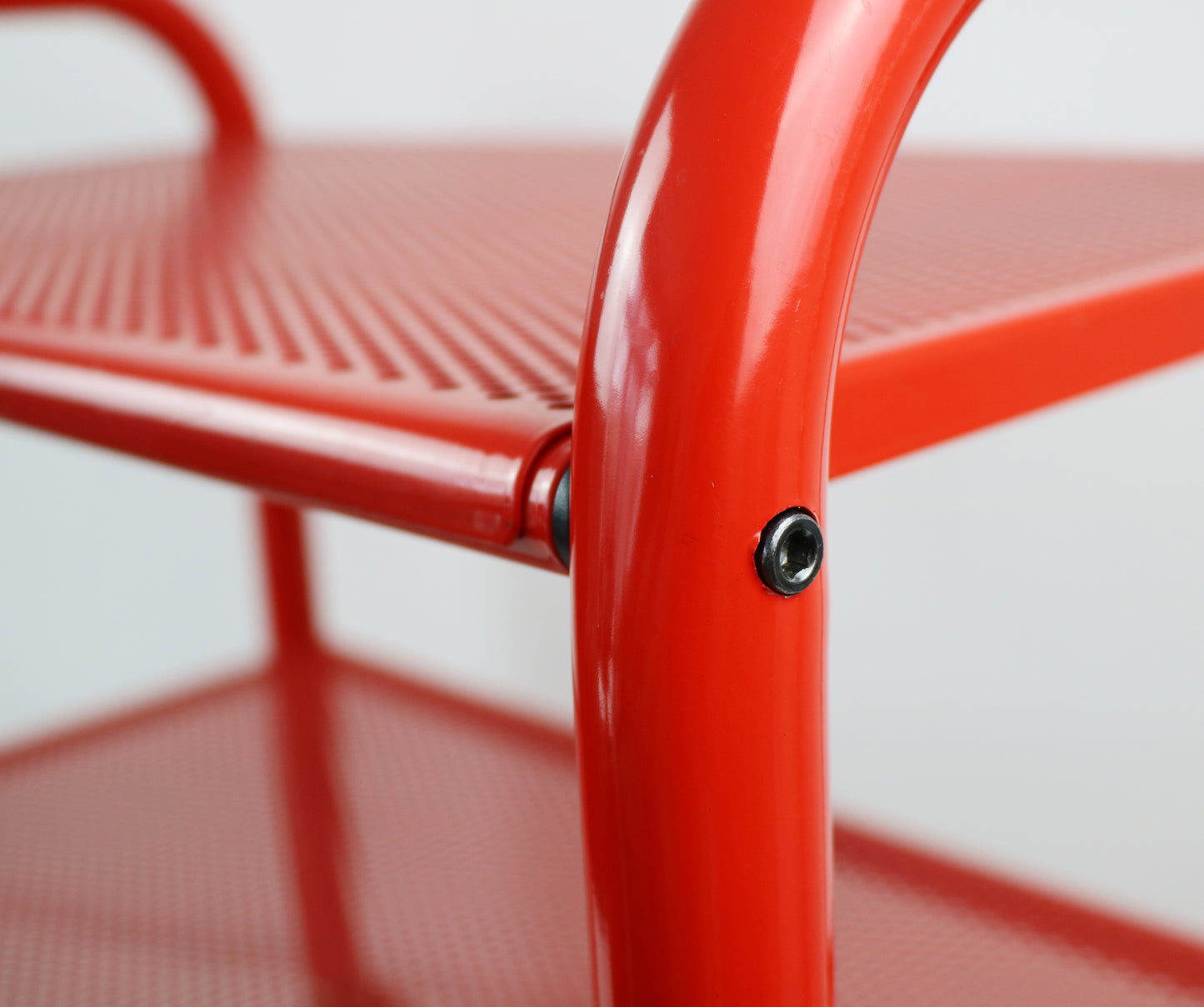 Conran for Habitat 1980s trolley in red perforated metal