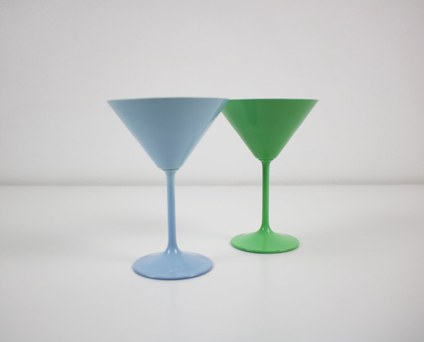 Postmodern pastel cocktail glasses - pair preloved
