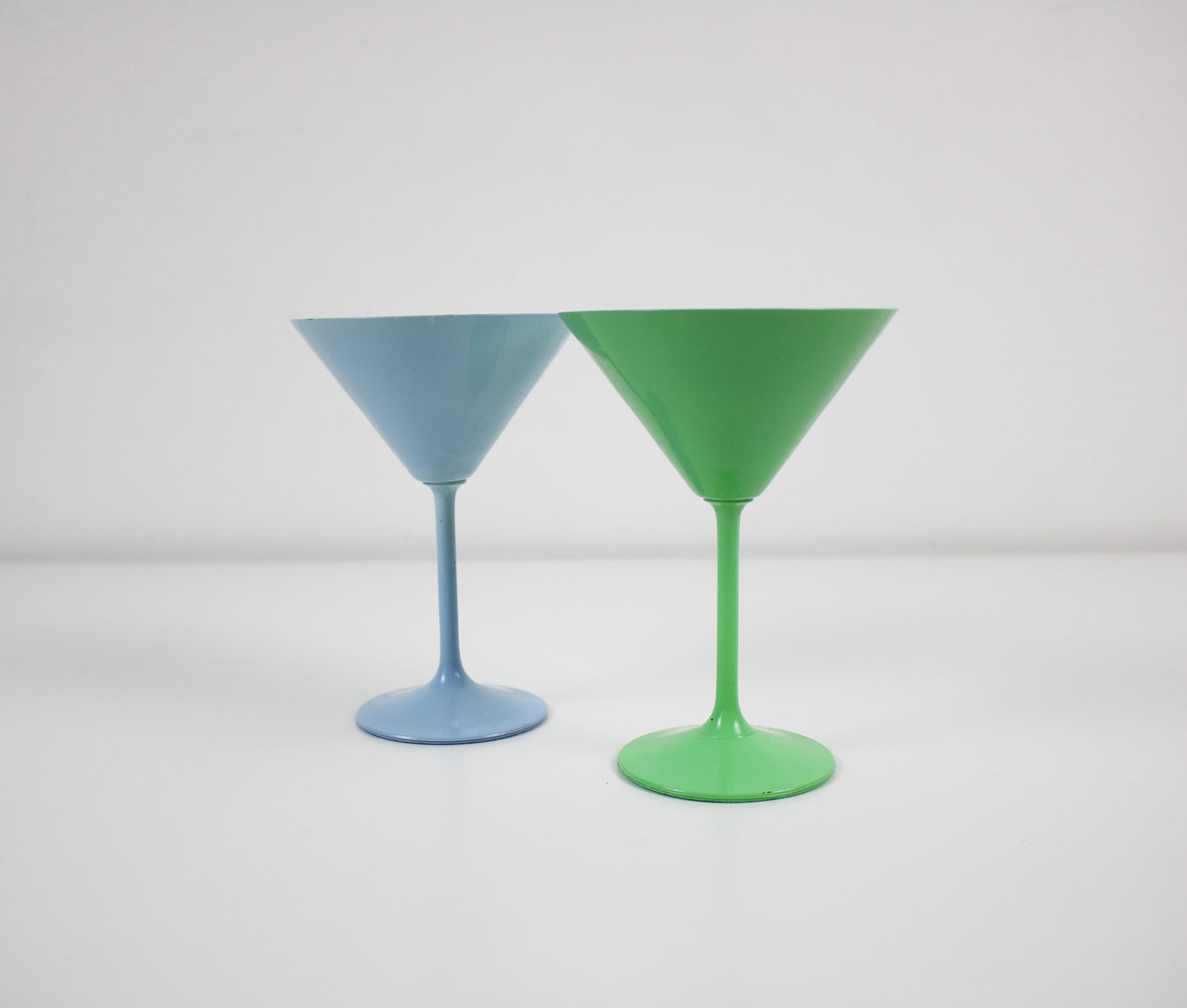 Postmodern pastel cocktail glasses - pair preloved