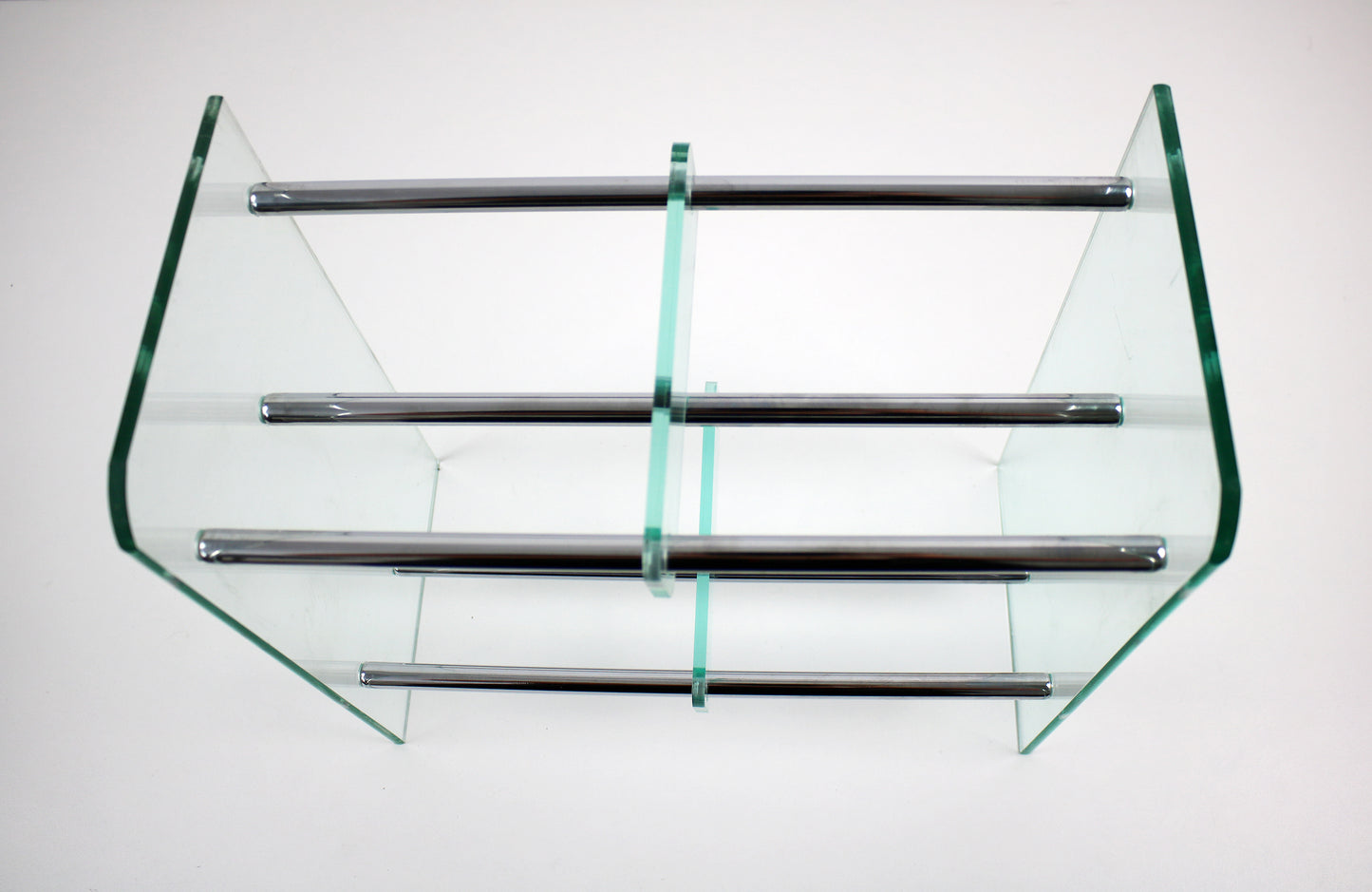 Lucite and chrome preloved CD storage rack
