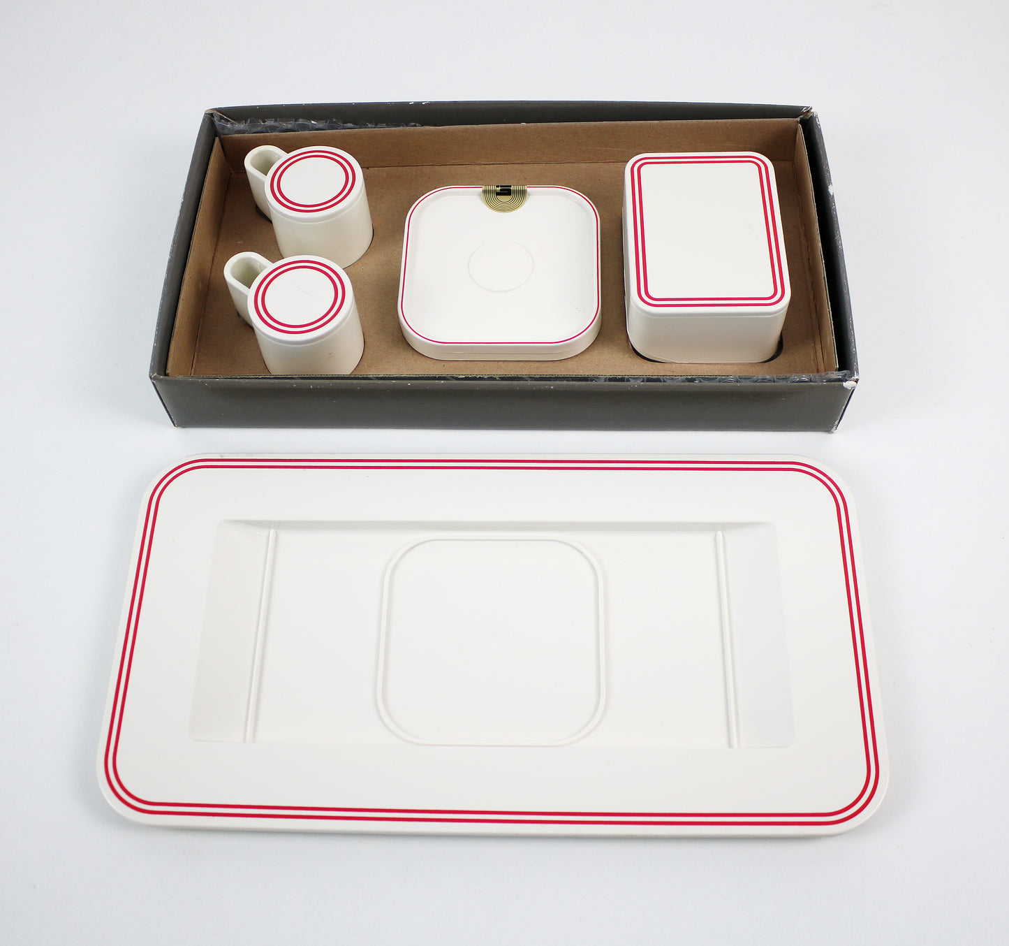 Pino Spagnolo for Biesse 1970s 2 person coffee set - unused vintage stock - 2 available