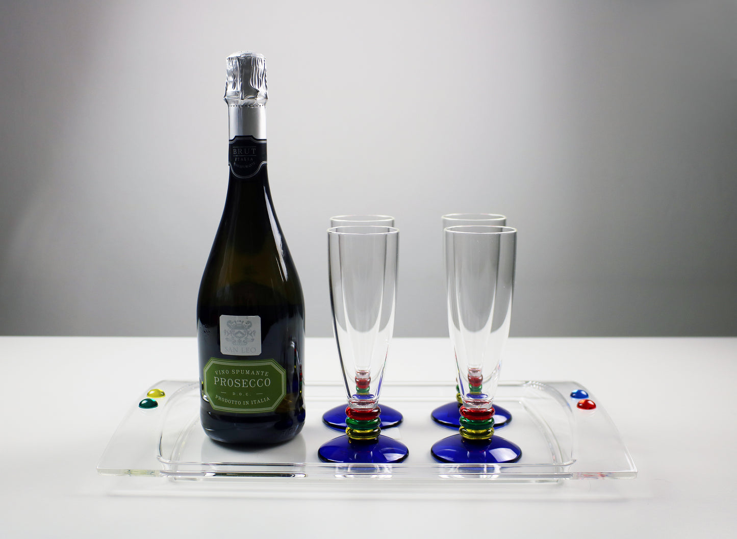 1990s Italian acrylic champagne flute - Colors range by Guzzini