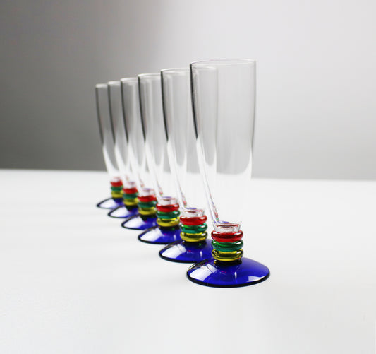 1990s Italian acrylic champagne flute - Colors range by Guzzini