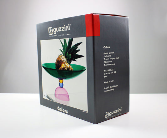 1990s Memphis inspired acrylic pedestal fruit bowl - Colors by Guzzini of Italy