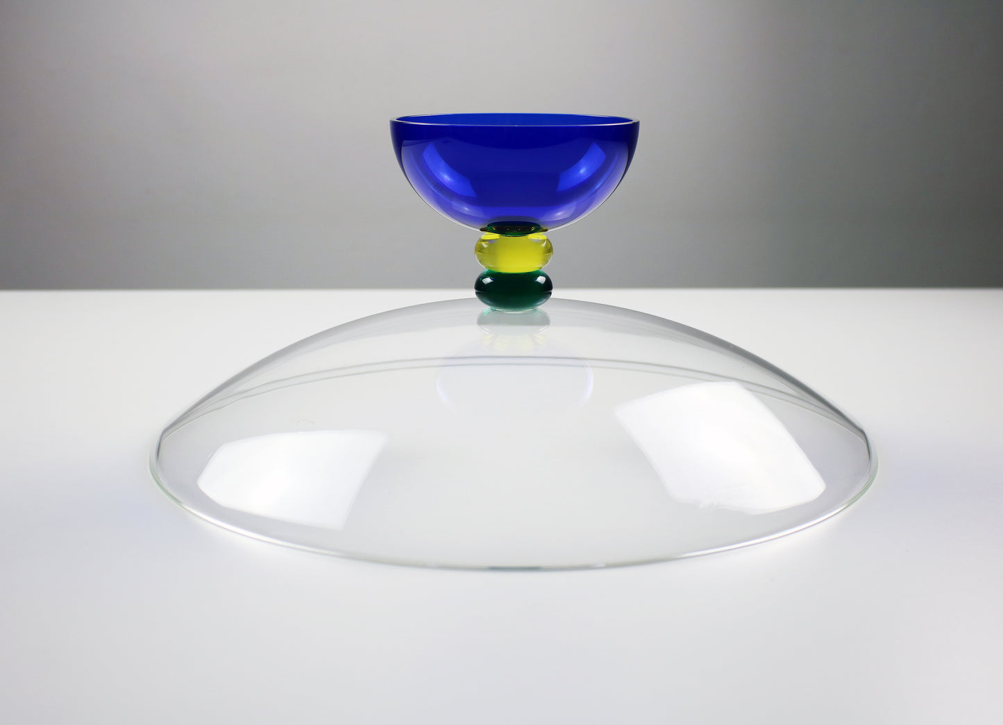 1990s Memphis inspired acrylic pedestal fruit bowl - Colors by Guzzini of Italy