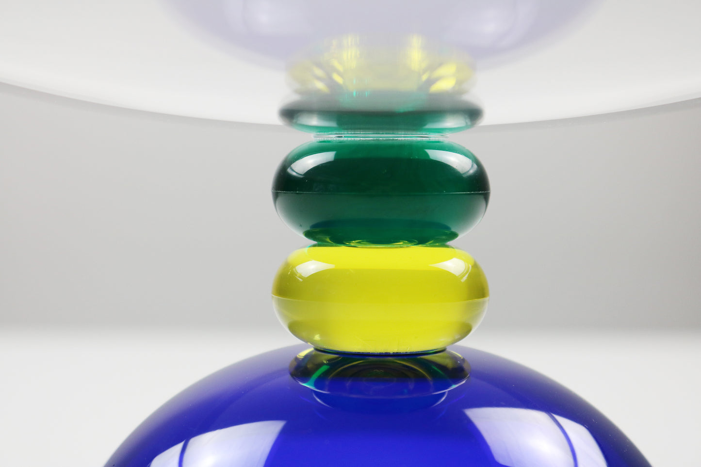 1990s Memphis inspired acrylic pedestal fruit bowl - Colors by Guzzini of Italy