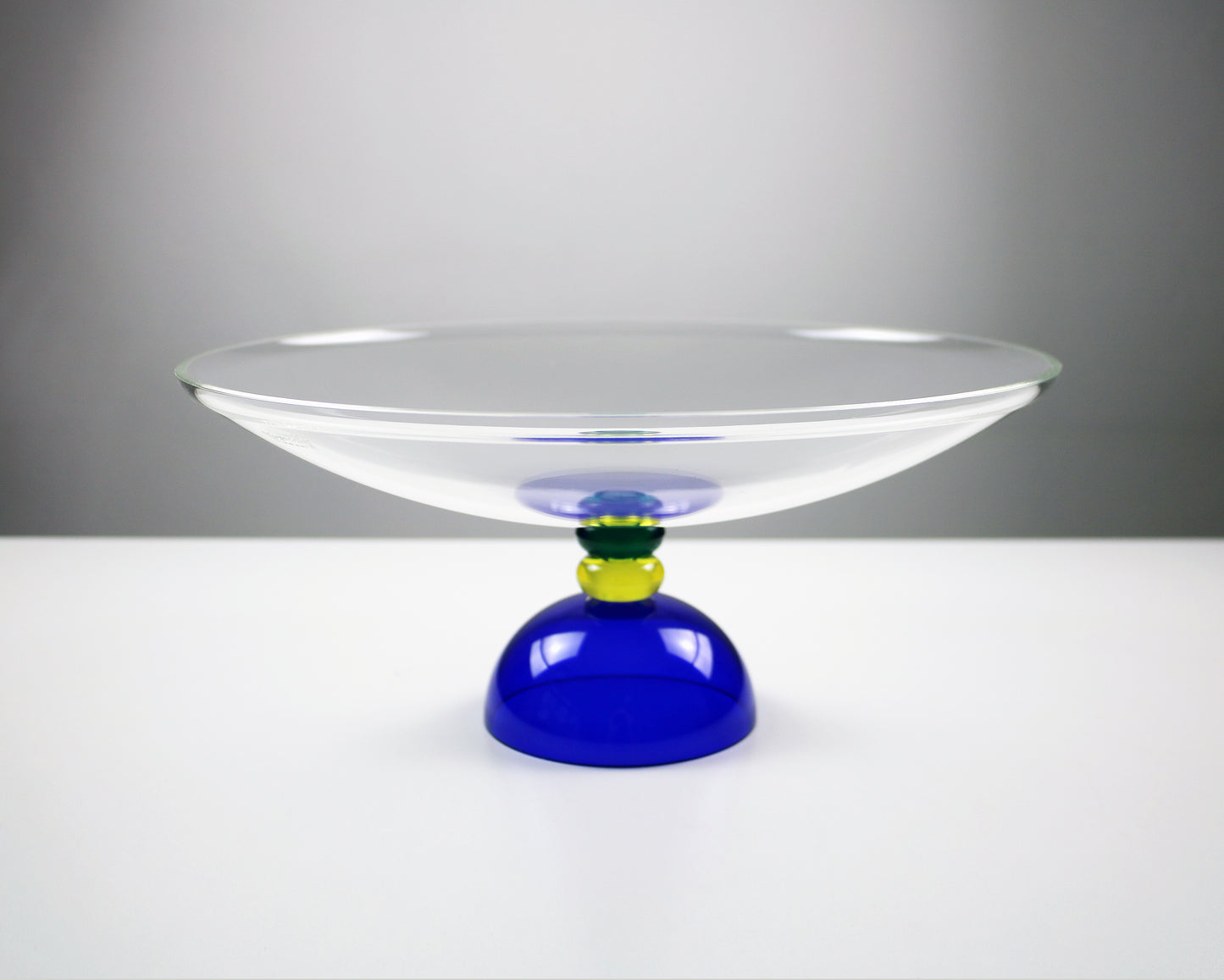1990s Memphis inspired acrylic pedestal fruit bowl - Colors by Guzzini of Italy