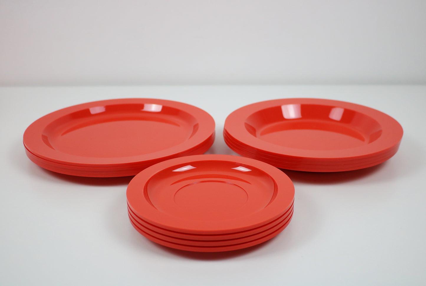 Carlo Vigloni for Guzzini - 1970s orange Pic Boll afternoon tea picnic set - unused vintage stock - rare version