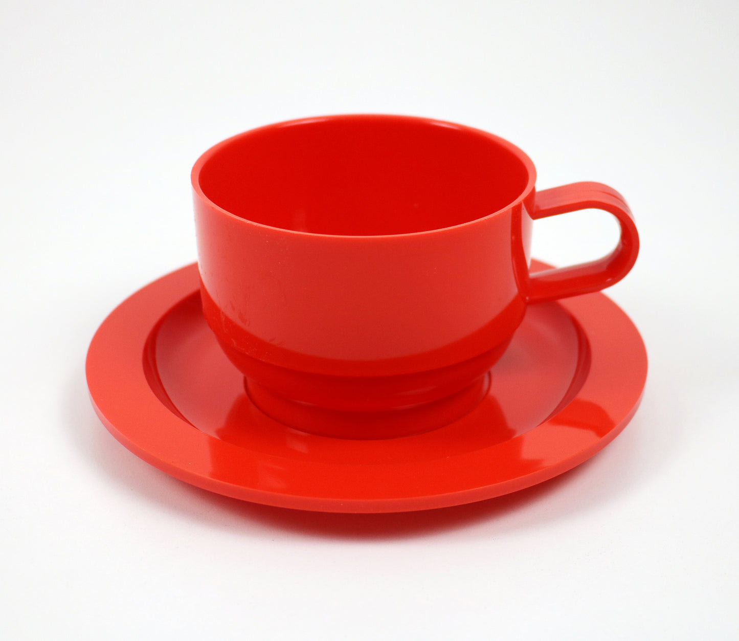Carlo Vigloni for Guzzini - 1970s orange Pic Boll afternoon tea picnic set - unused vintage stock - rare version