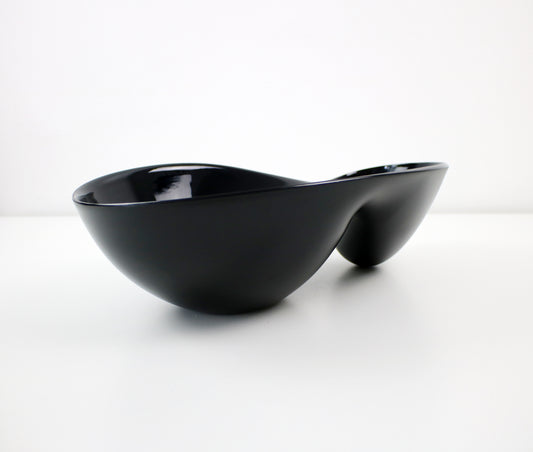 Scott Henderson 2001 Wovo chip and dip bowl - black. Unused vintage stock