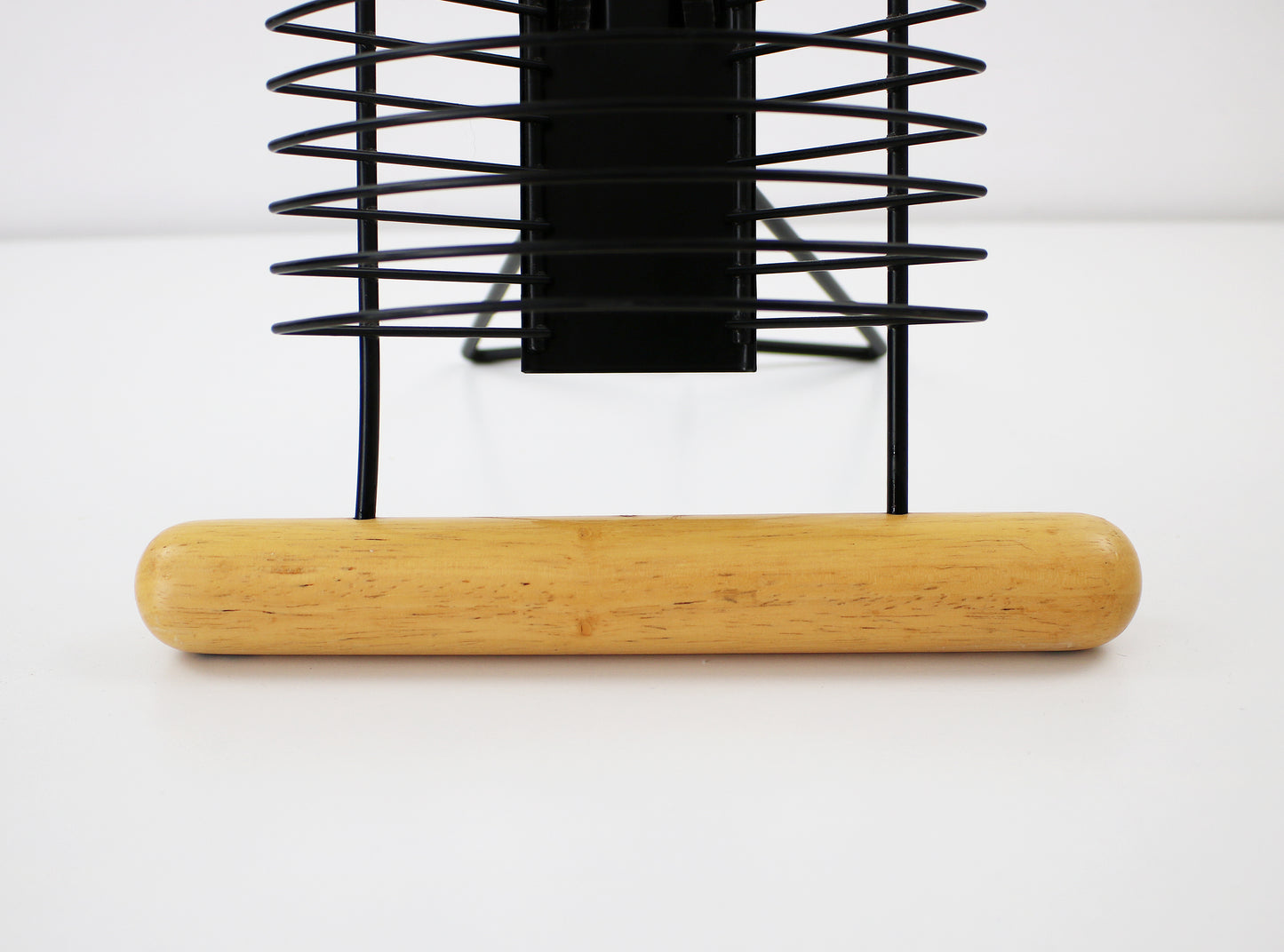 Black metal and beech CD tower - 1990s