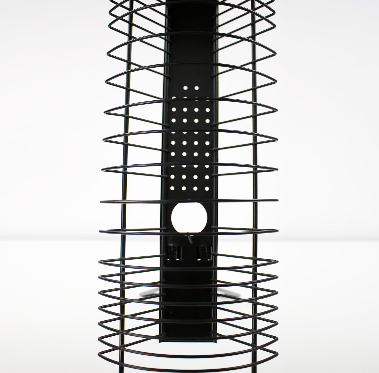 Black metal and beech CD tower - 1990s