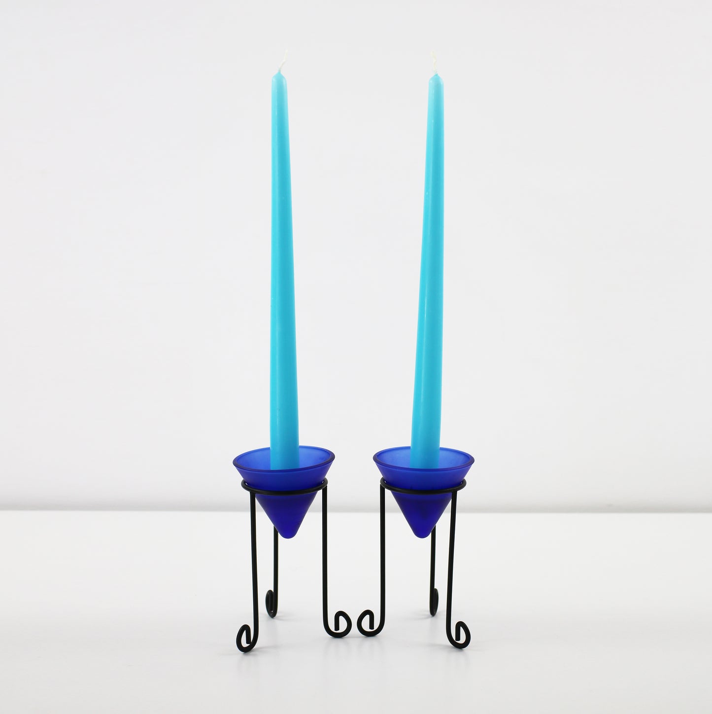 Pair of post modern 1995 tealight and candle holders - Skovbo by IKEA