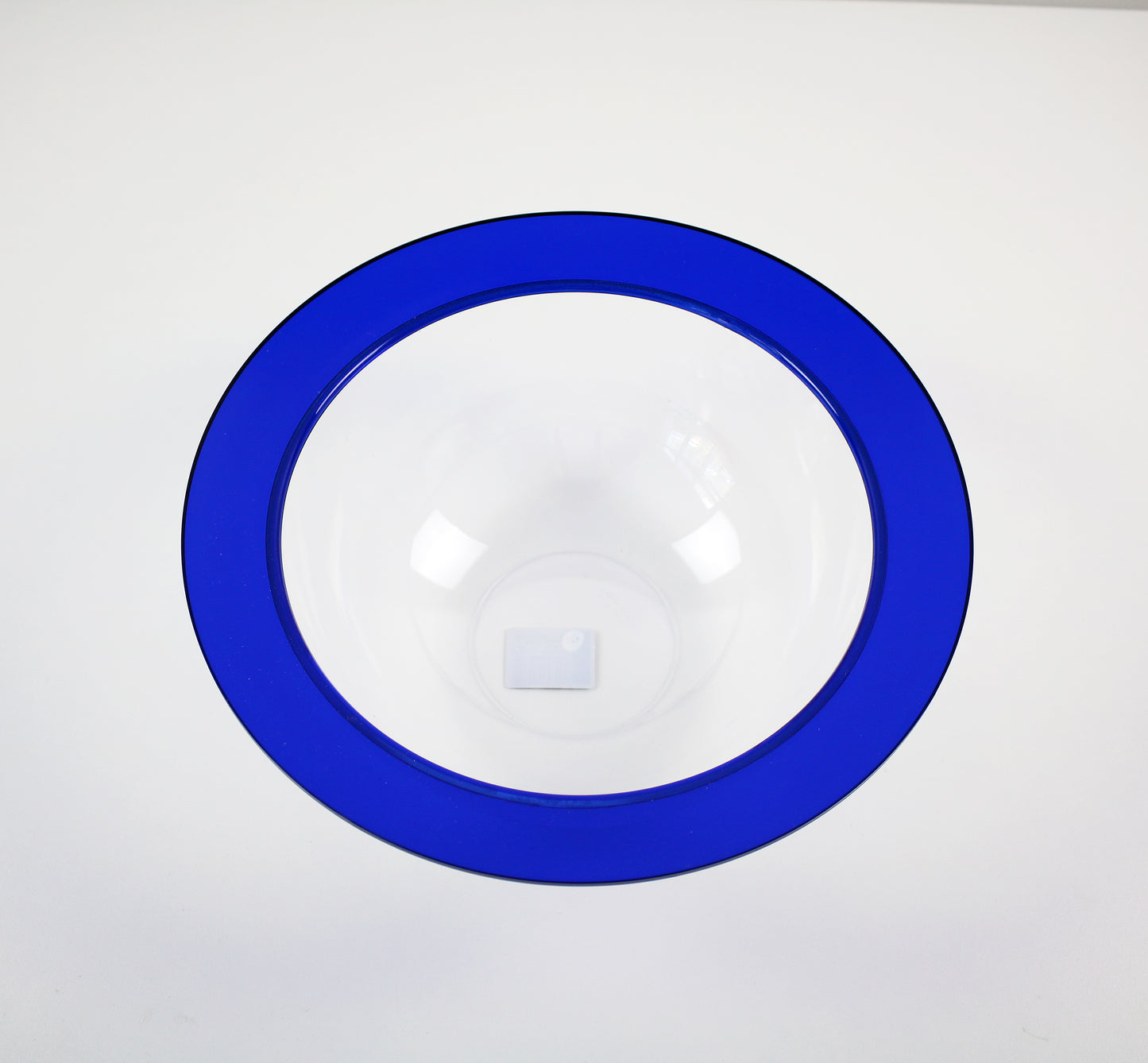 Ninfea salad serving bowl by Guzzini Italy - 1990s - clear and transparent blue acrylic