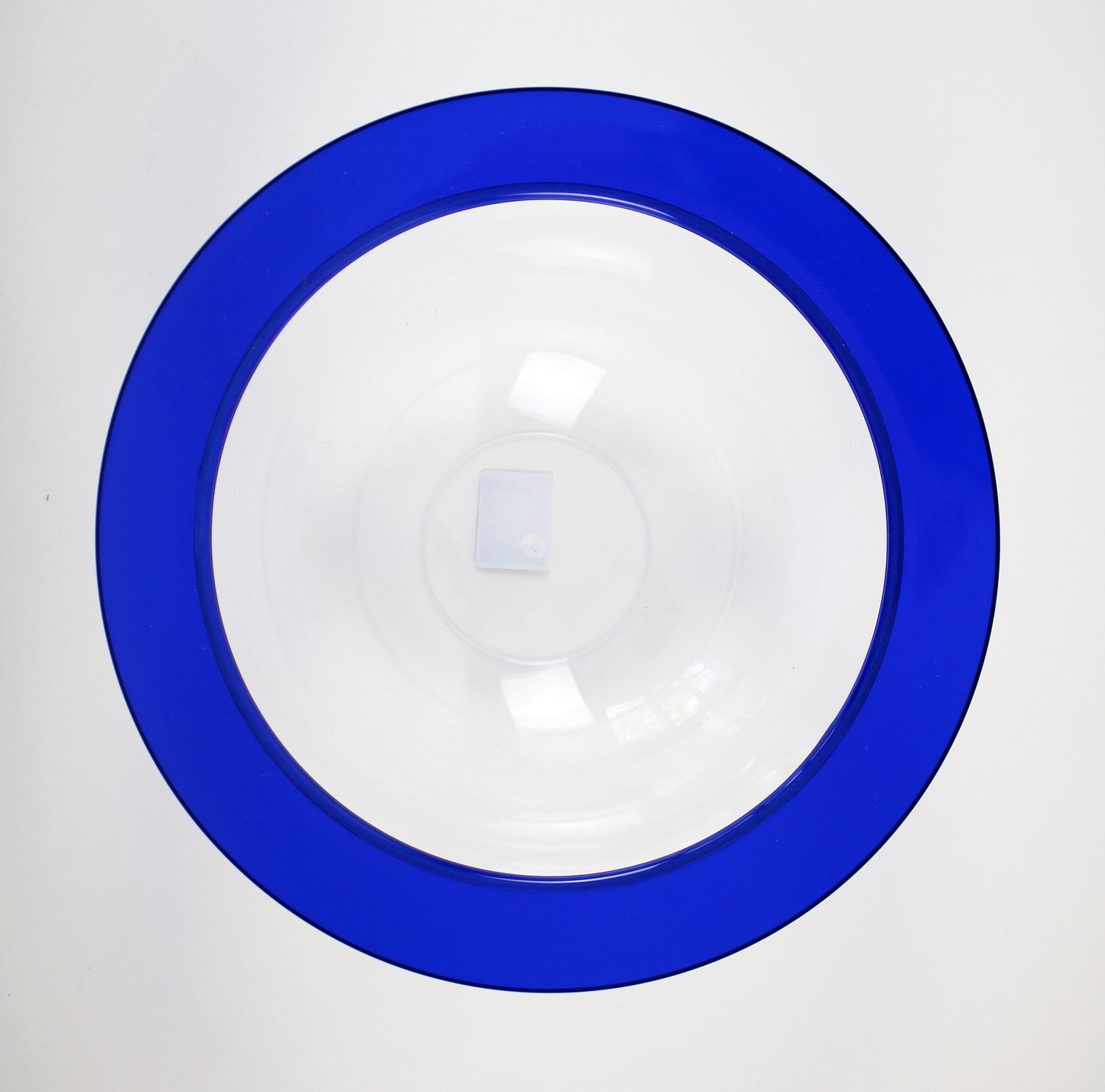 Ninfea salad serving bowl by Guzzini Italy - 1990s - clear and transparent blue acrylic