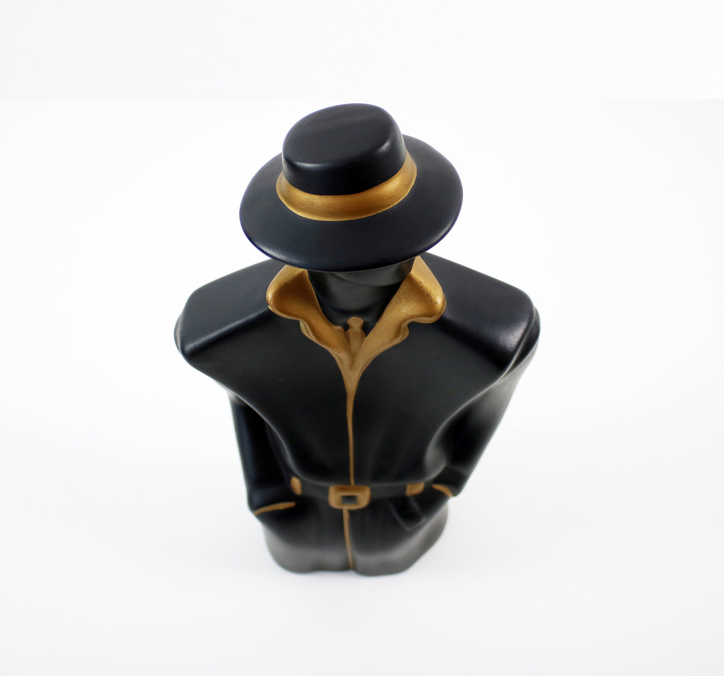 Figurine statuette in black and gold 1980s post modern art deco revival