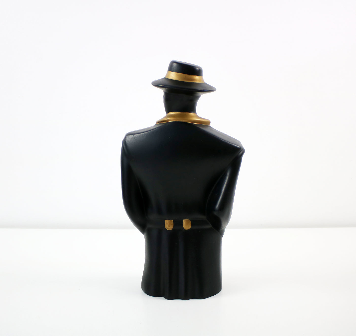 Figurine statuette in black and gold 1980s post modern art deco revival