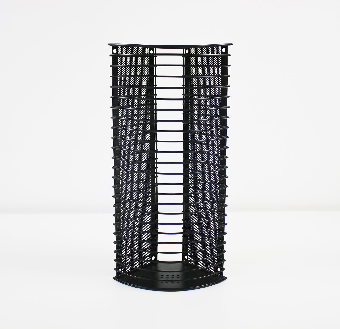 Techpoint CD storage rack in black metal with perforation - 1990s