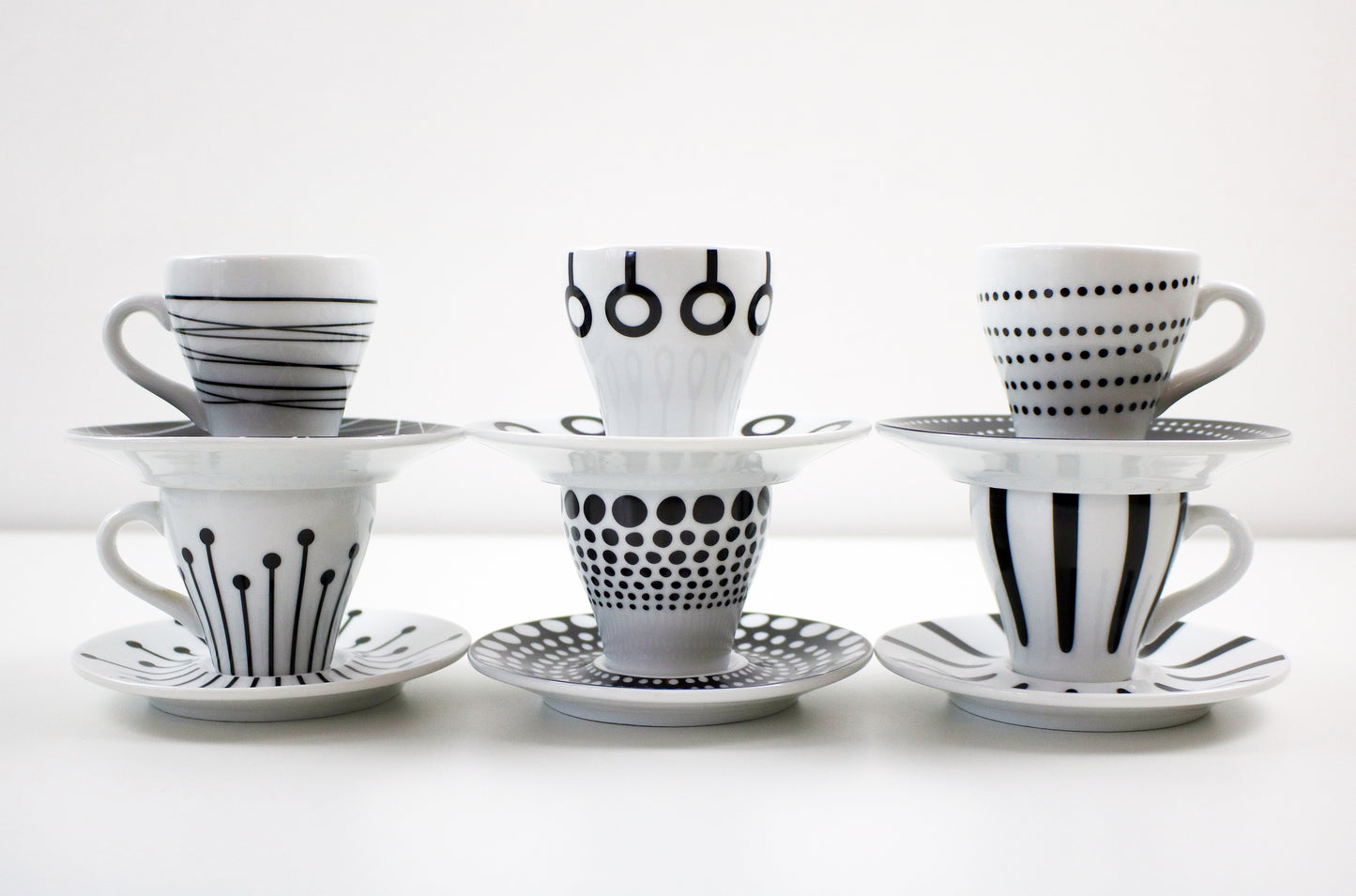 Paula by Bodum Denmark - black and white espresso cup and saucer set