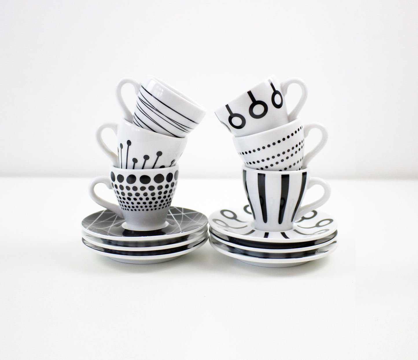 Paula by Bodum Denmark - black and white espresso cup and saucer set