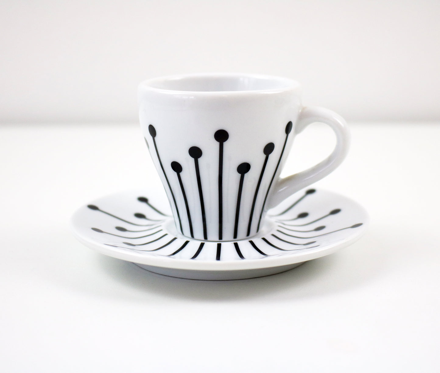 Paula by Bodum Denmark - black and white espresso cup and saucer set