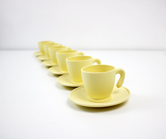 6 Angletti and Ruzza vintage Zaza espresso cups in yellow by Guzzini