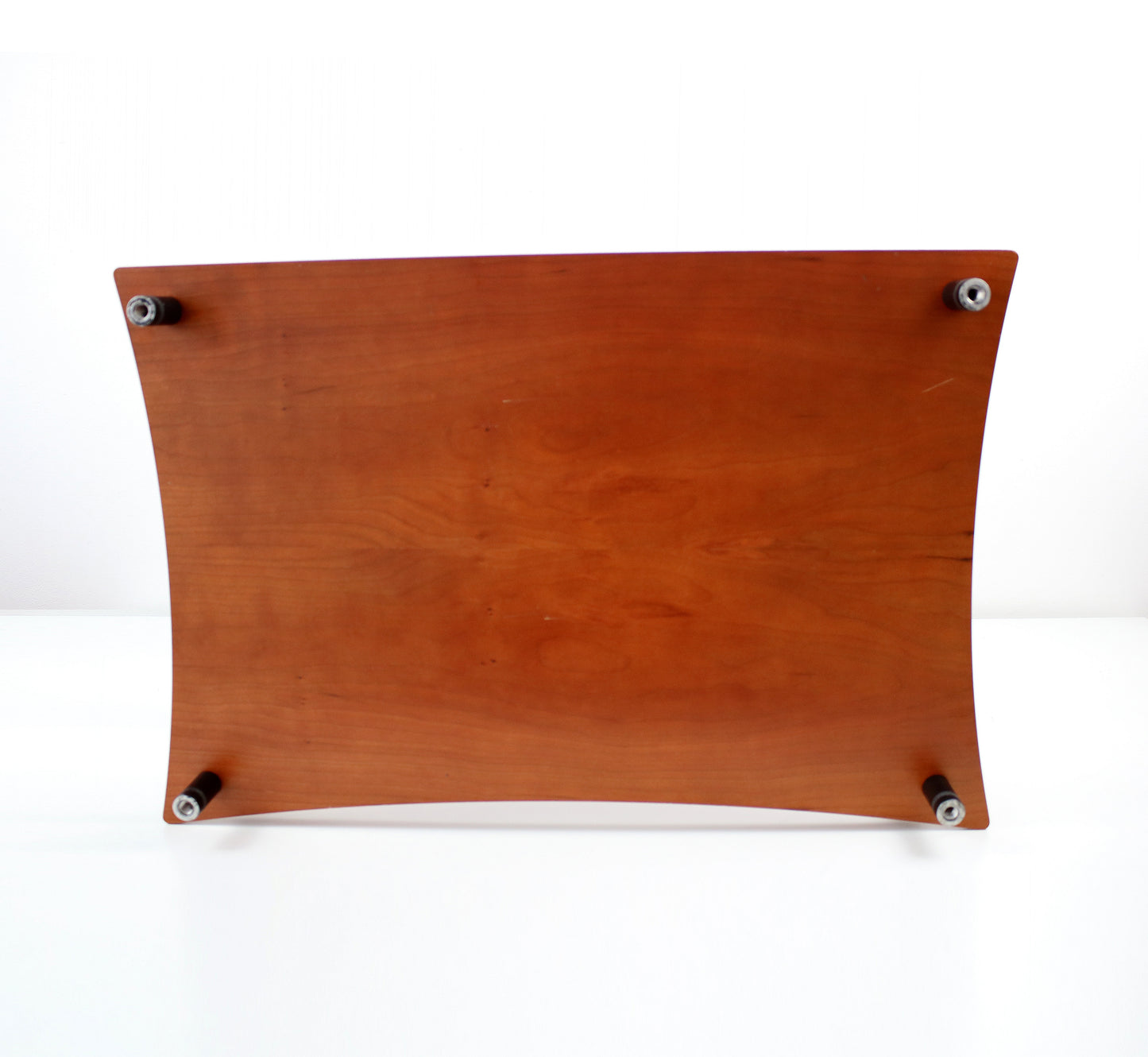 Cherry veneer and black metal media unit 1990s design