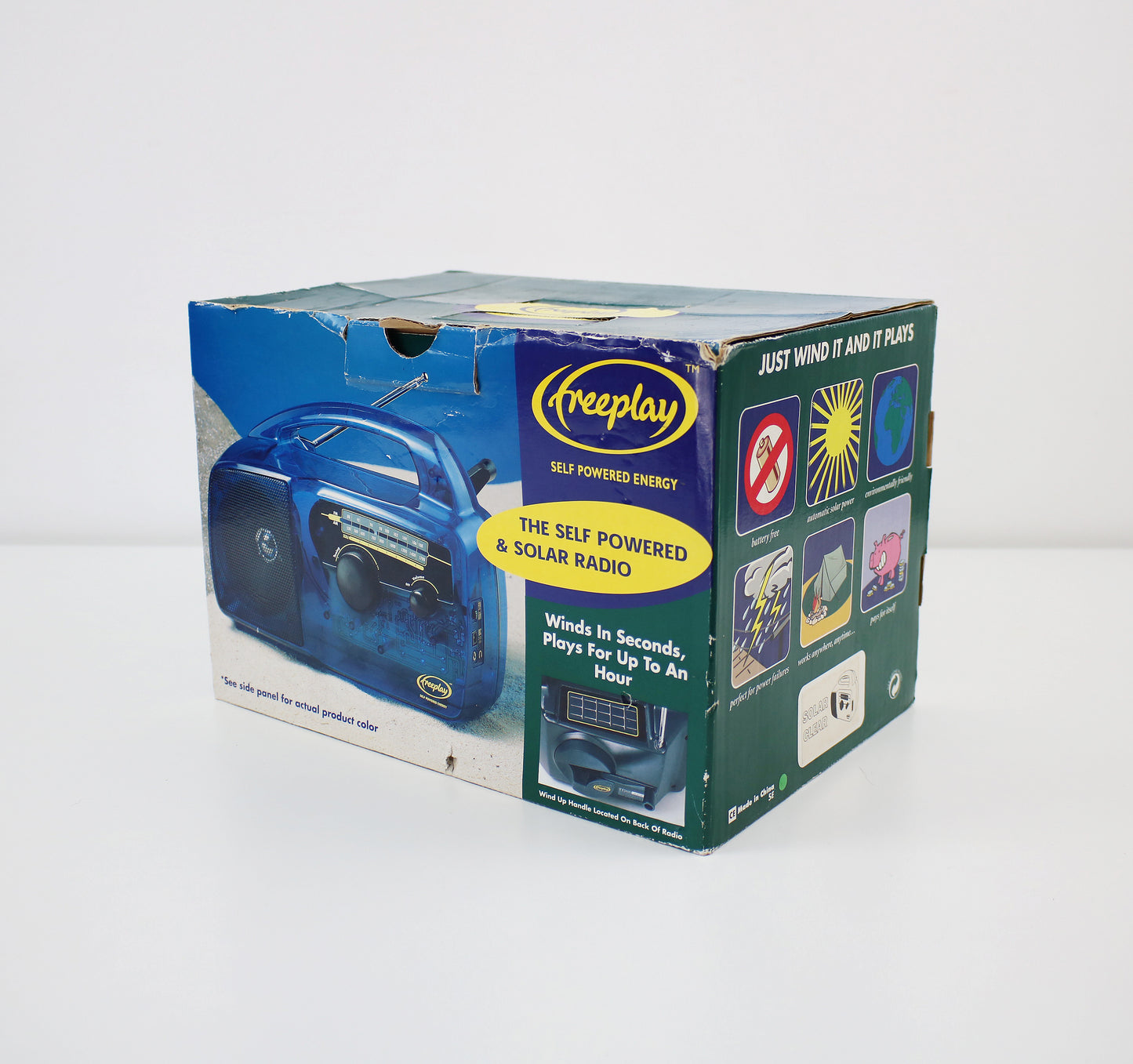 Y2K Freeplay clear solar powered and wind up radio 1999