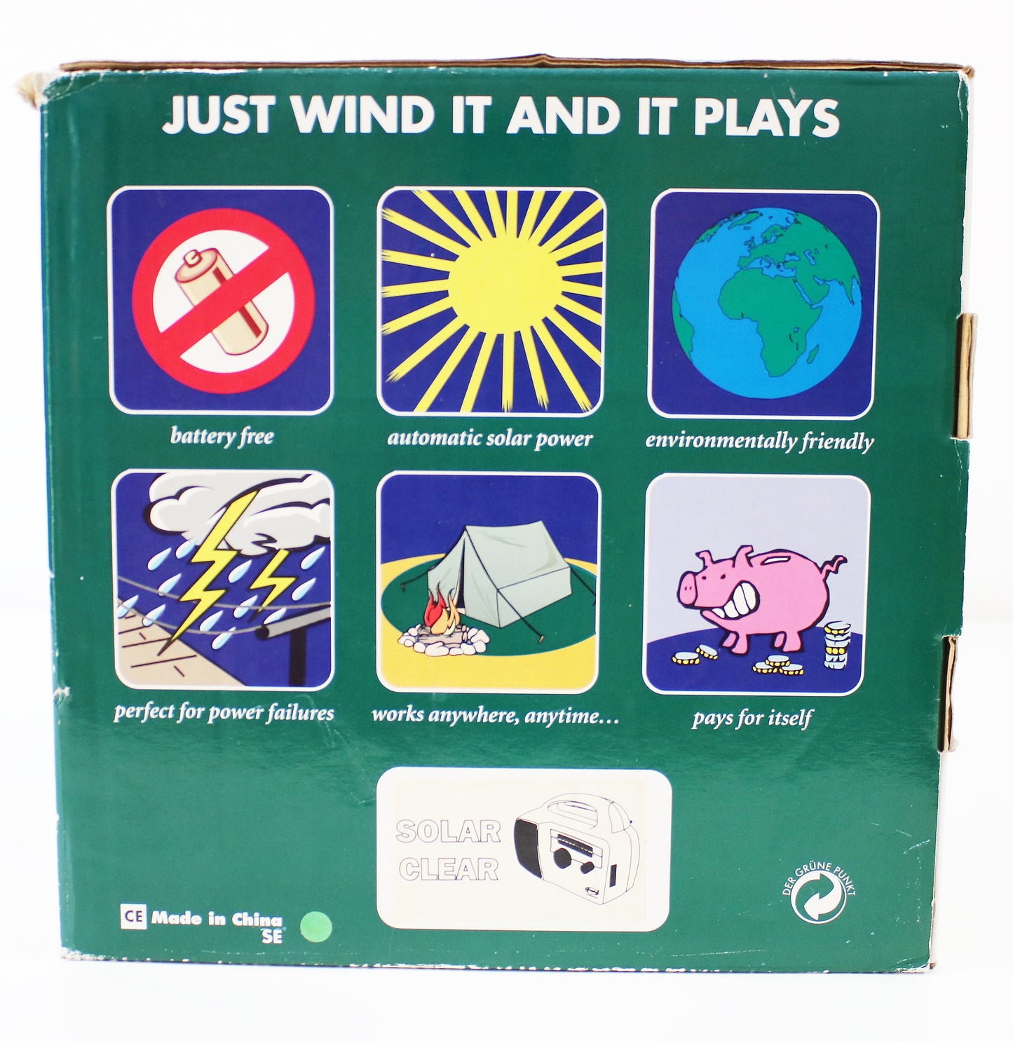 Y2K Freeplay clear solar powered and wind up radio 1999