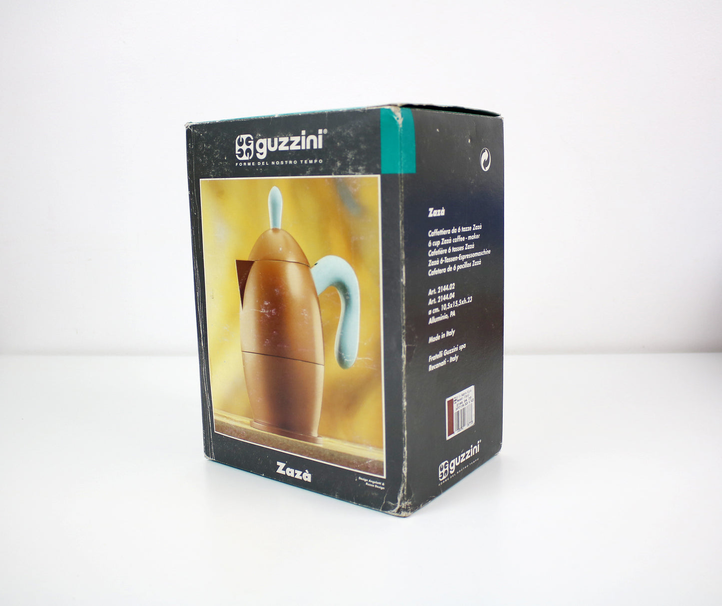 Zaza coffee maker by Angletti and Ruzza for Fratelli Guzzini - 1990s - 6 cup espresso aluminium