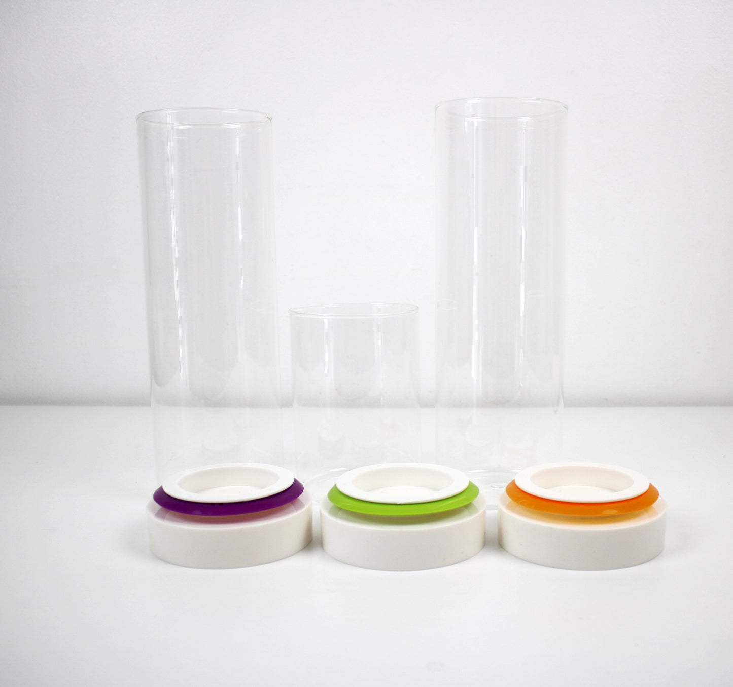 Joseph Joseph glass and plastic container set on swivel base - preloved and retired