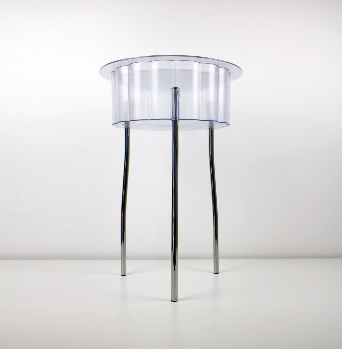 Ehlen Johansson for IKEA Hatten clear acrylic and metal side table with tray