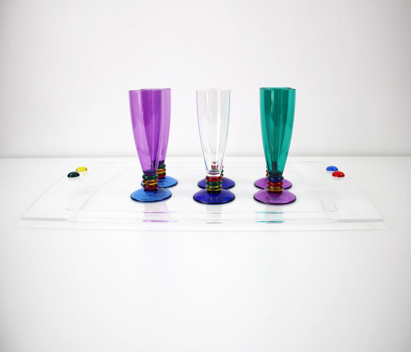 1990s Italian acrylic champagne flute - Colors range by Guzzini