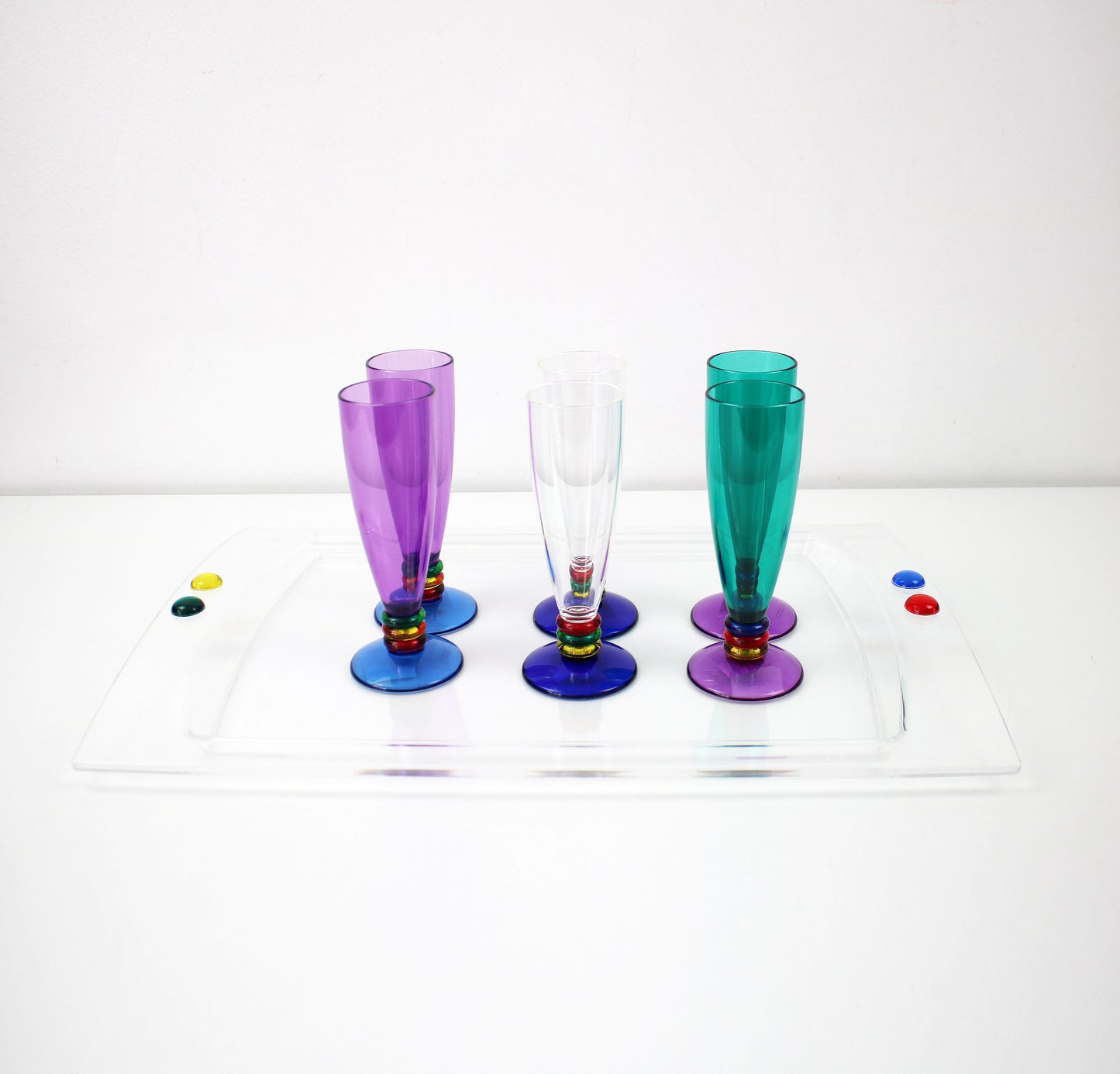 1990s Italian acrylic champagne flute - Colors range by Guzzini
