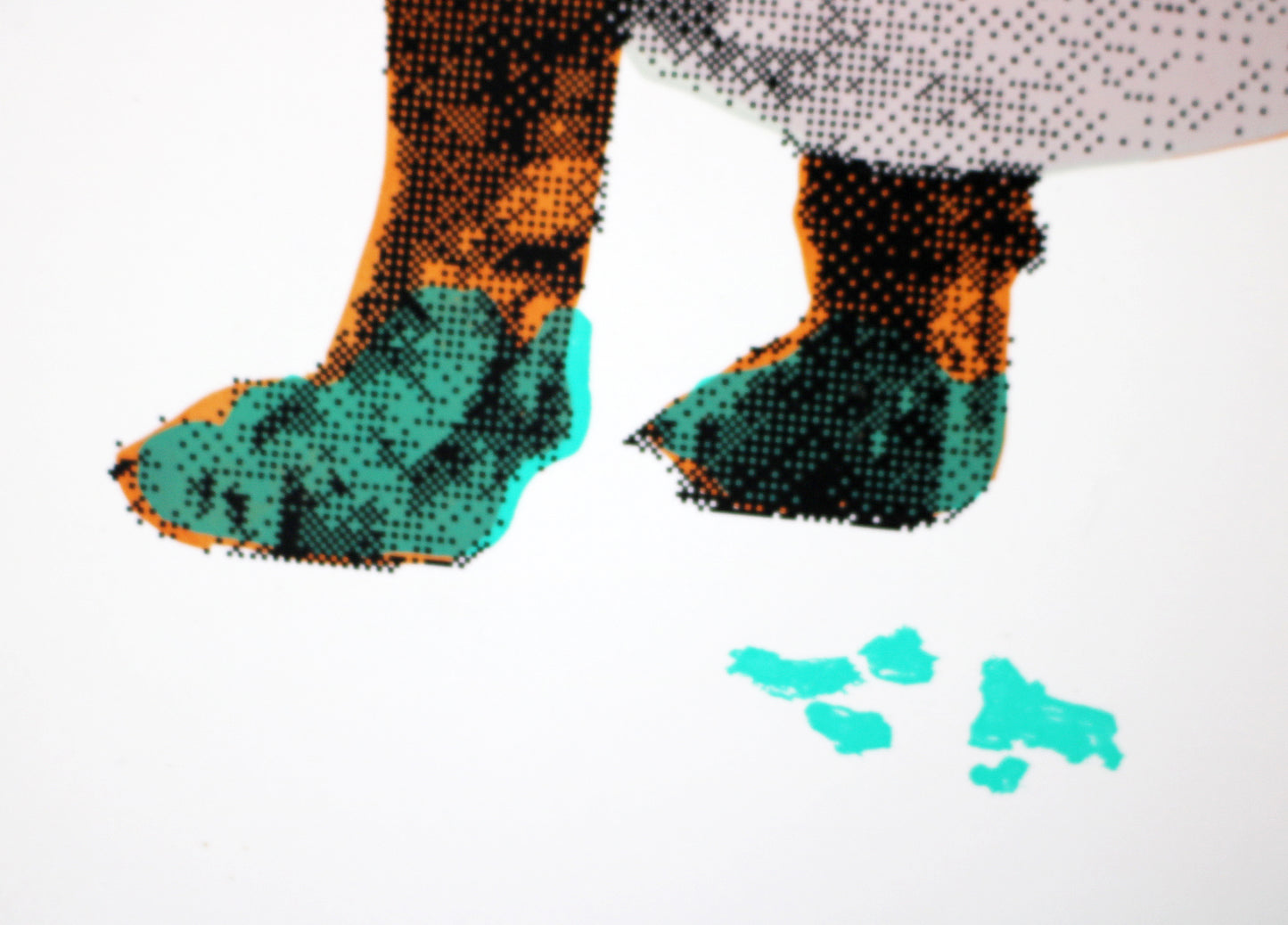 Dachshund Artist's Proof screen print - Green Feet by Charlotte Gerrard