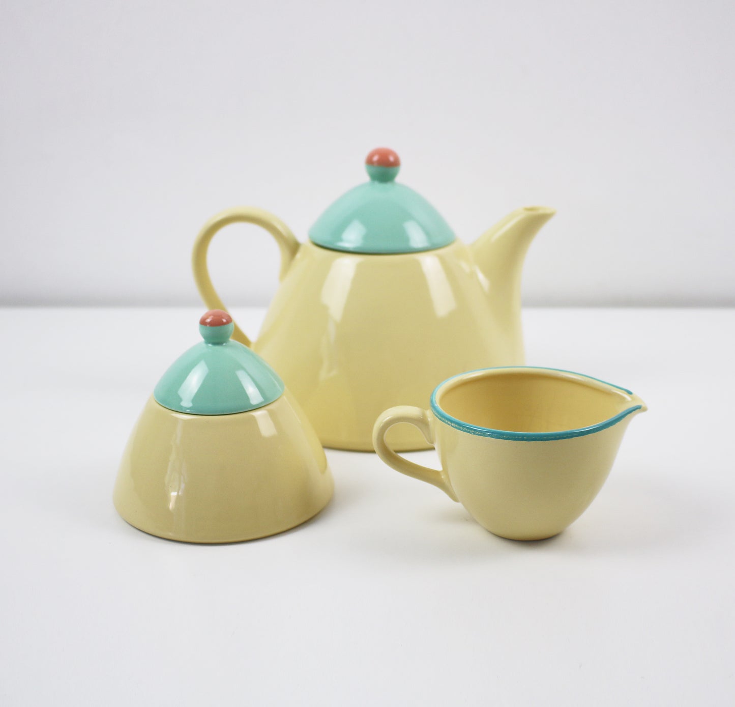 Post modern Italian ceramic tea service by Pagnossin