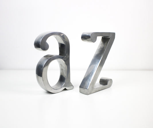 Vintage large A to Z bookends - polished