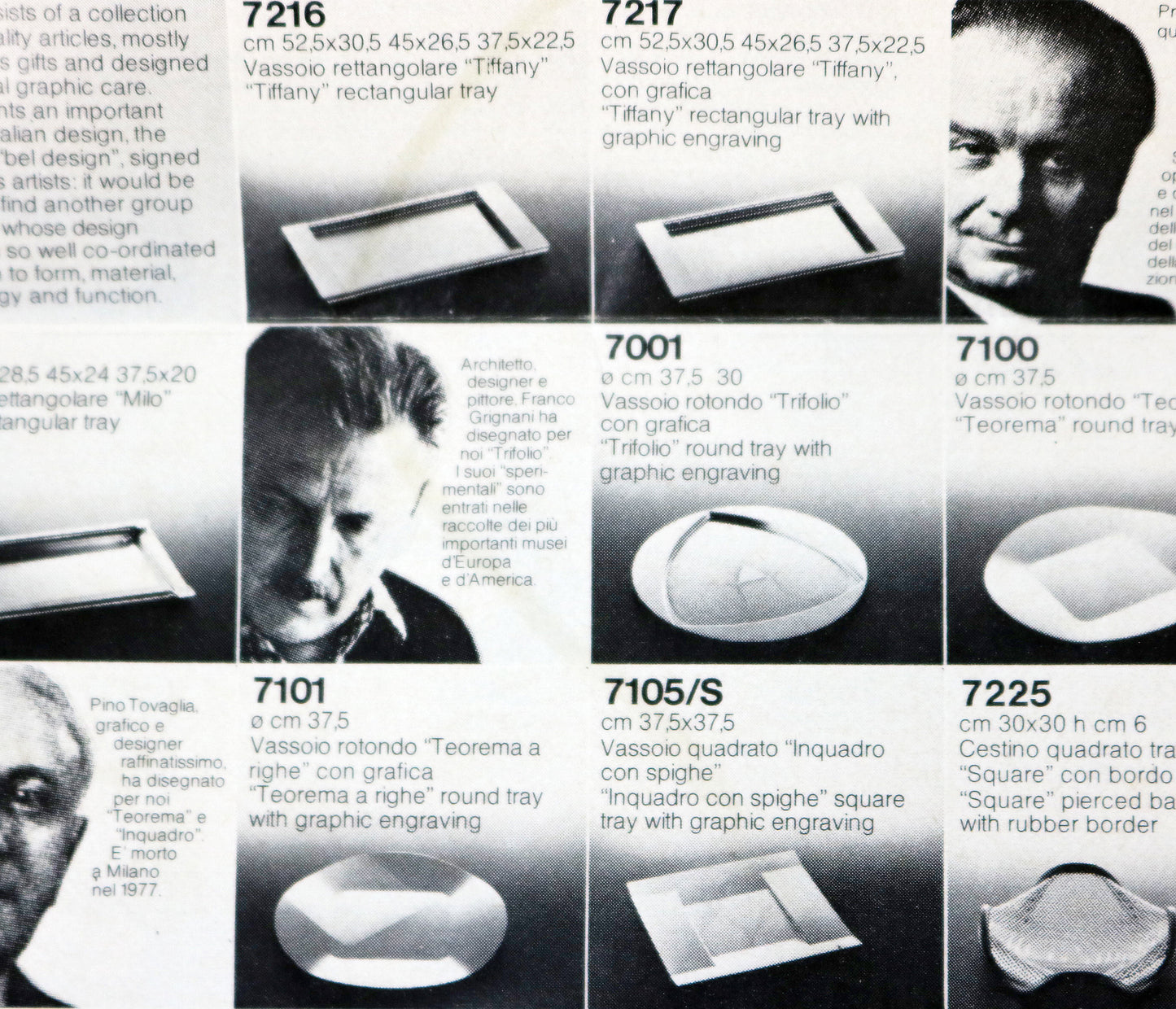 Alessi Trifolio tray in steel by Franco Grignani 1970s