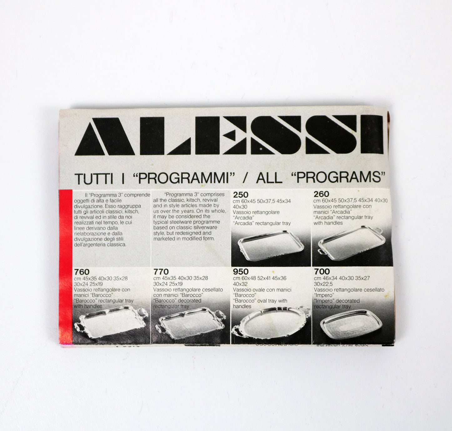 Alessi Trifolio tray in steel by Franco Grignani 1970s